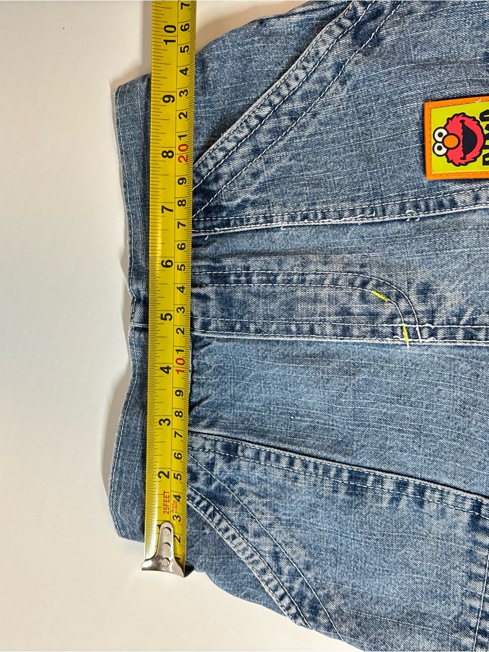 Vintage Elmo Kids Denim Shorts with Patch - Size 24m - Picture 5 of 6